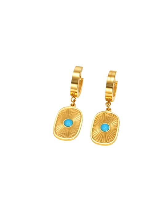 Turquoise Gemstone Geometric Earrings