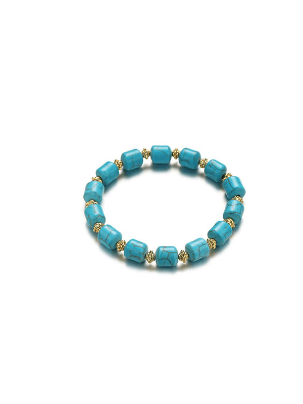 Handmade Round Turquoise Beaded Bracelet