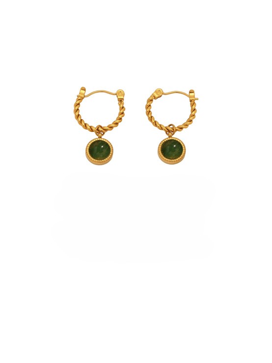 Carnelian Geometric Huggie Earrings