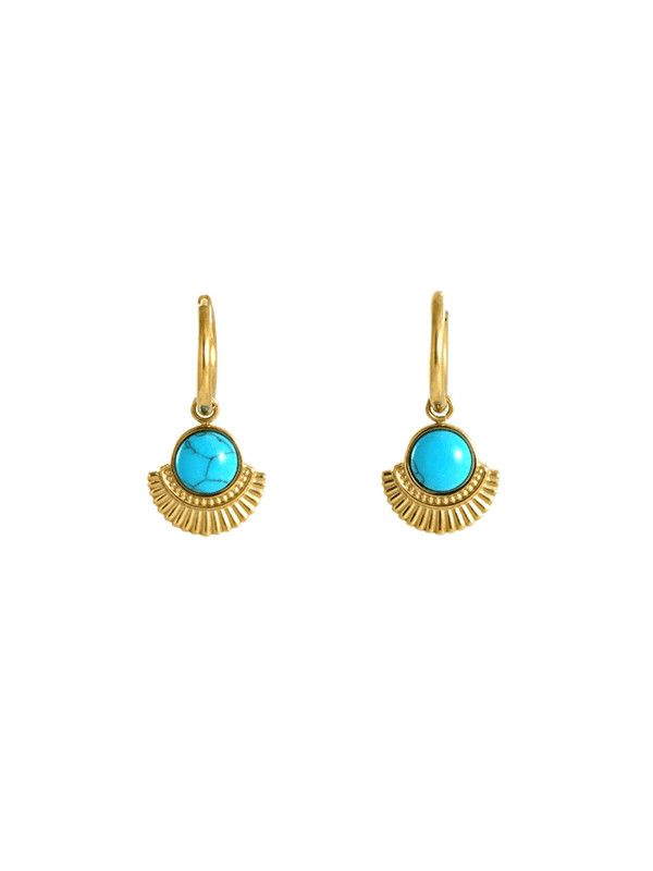 Cleopatra Turquoise Huggie Earrings