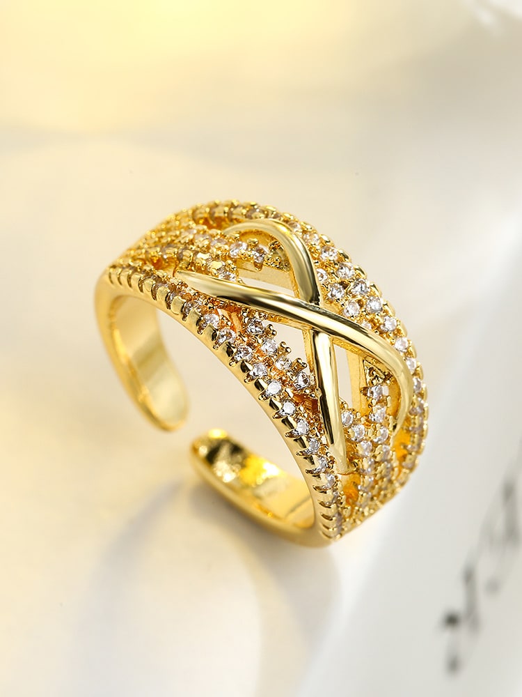 Trendy Cubic Zirconia Infinity Band Ring