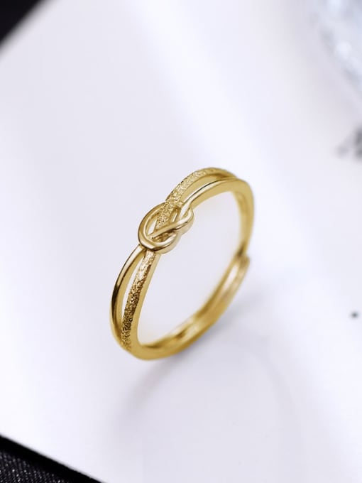 Sterling Silver Golden Knot Ring