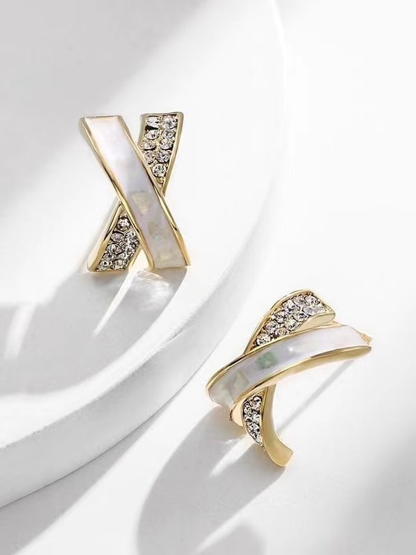Radiant Curve Rhinestone Earrings