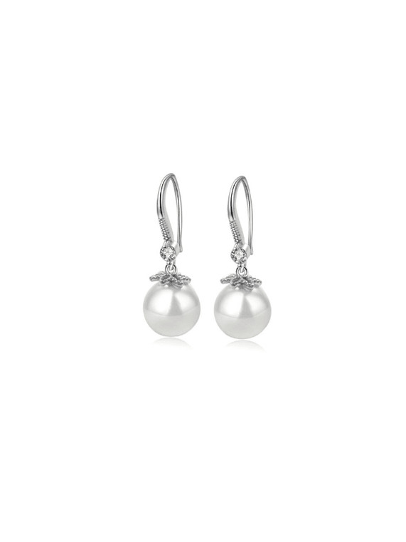 Crown Pearl Hook Earrings
