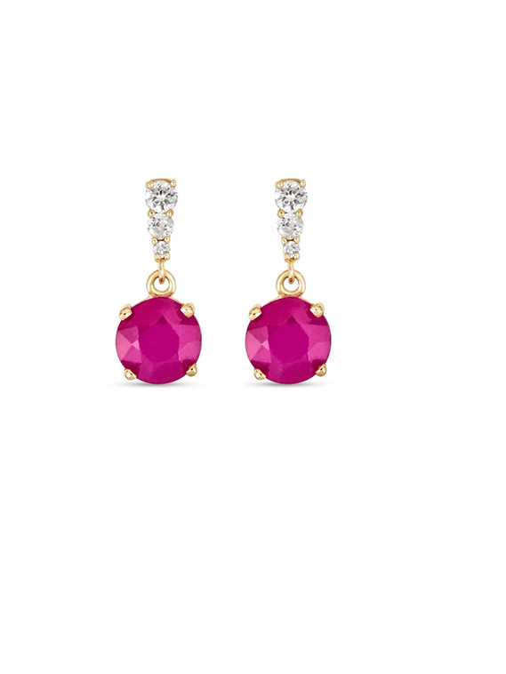 Passion Pink Silver Drop Earrings