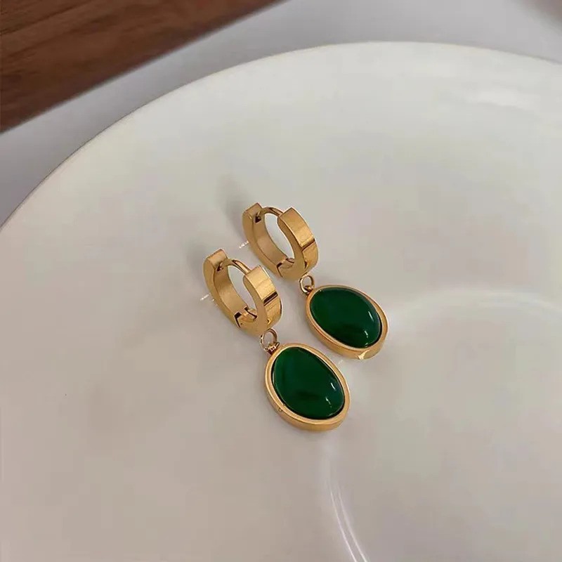 Kaia Emerald Green Hoops
