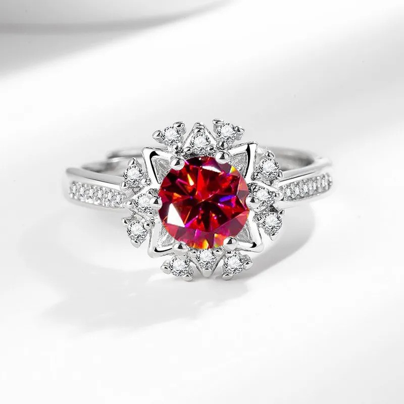 Ruby Bloom Halo Ring